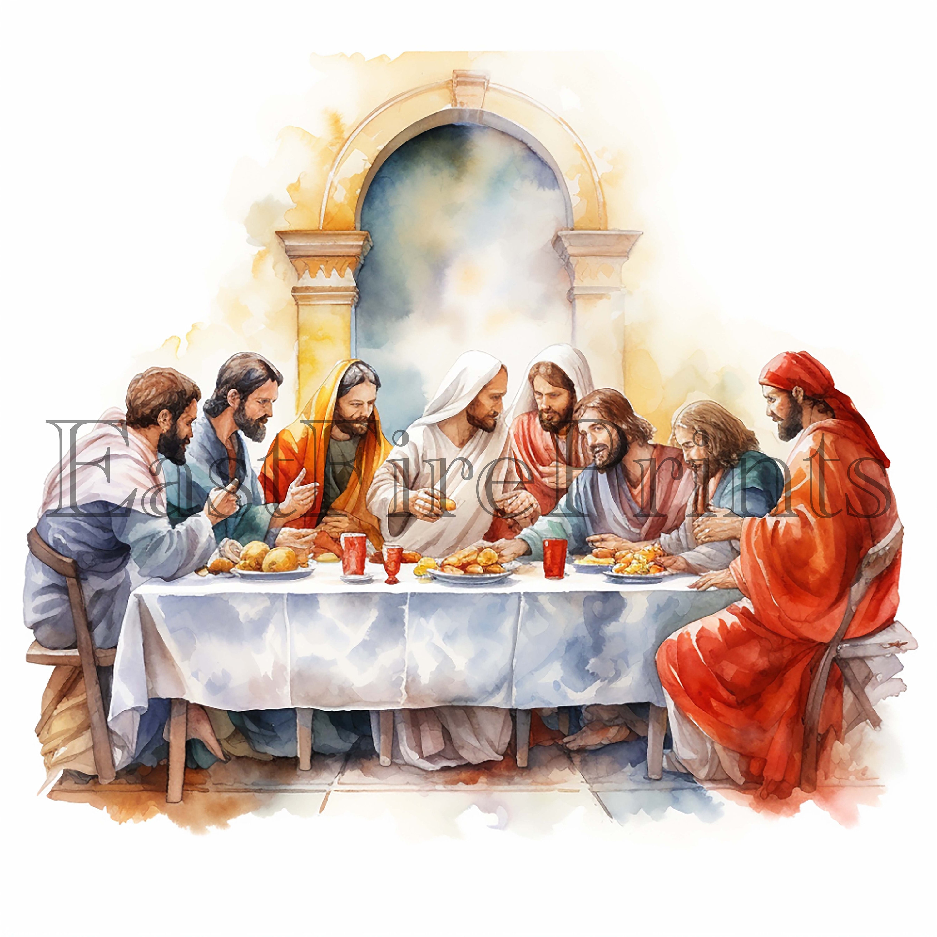 Watercolor the Last Supper Clipart High Quality Png Etsy UK