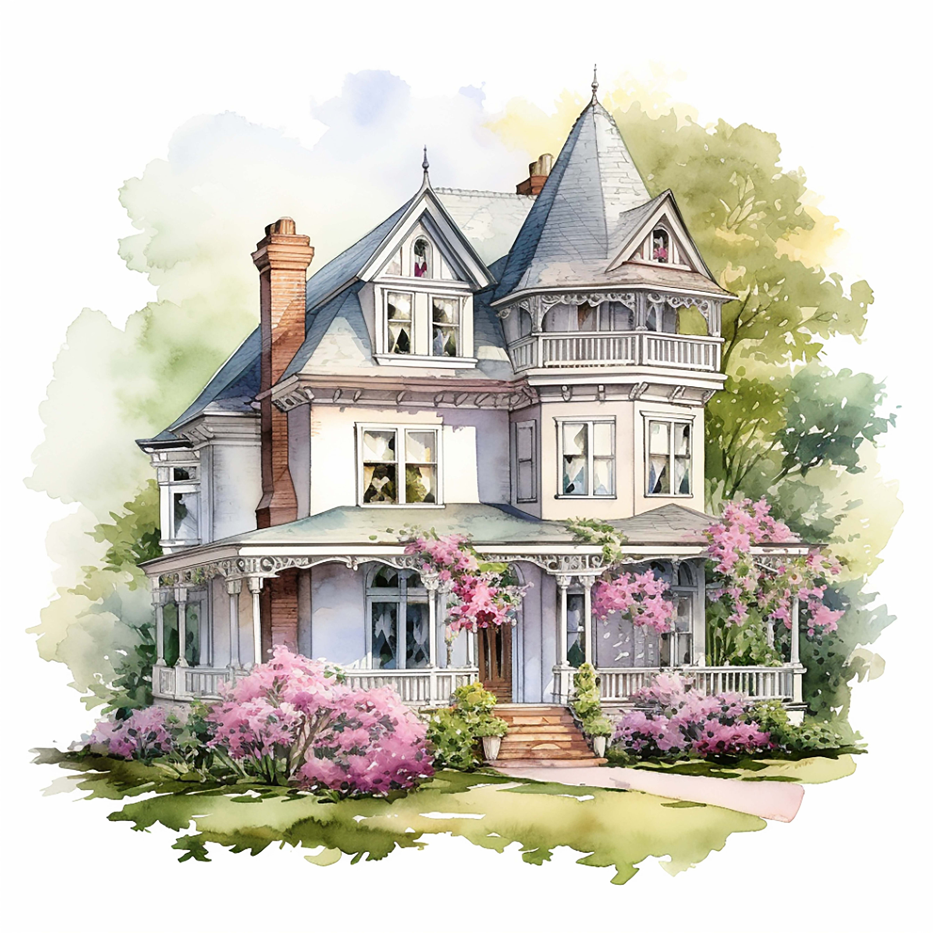 Victorian House Clipart High Quality Png Victorian Clipart - Etsy