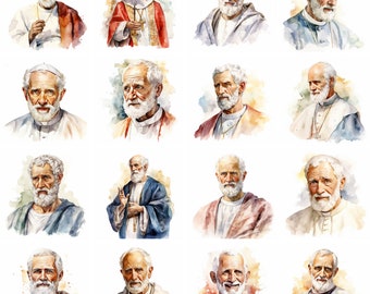 Watercolor Saint Peter Clipart, high quality png, catholic art, religious, christian clipart, illustrations, Sublimation, instant download