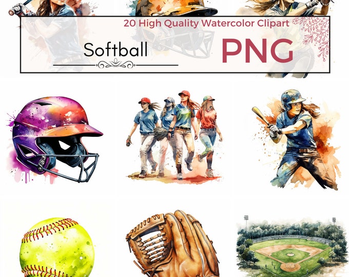 Softball Clipart, High Quality Png Softball Graphics Wall Art Sports ...