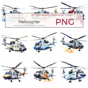 Helicopter Clipart, High Quality PNG nursery decor kids clipart aircraft sublimation png Watercolor clipart, Card making, Instant download