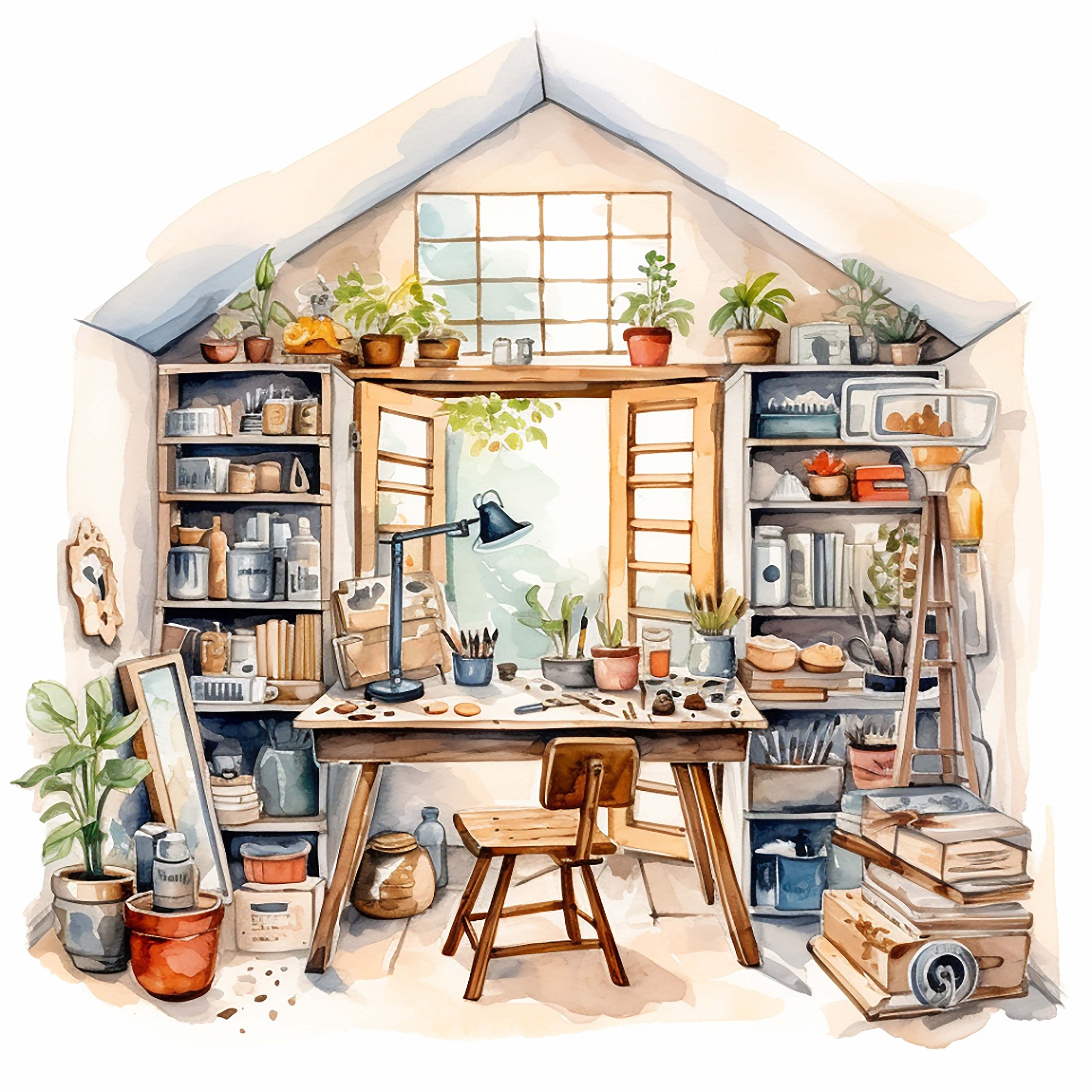 Art Studio Clipart High Quality Png Scenic Clipart Cozy - Etsy
