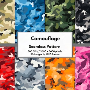 Camouflage Digital Paper, High Quality JPG, Camouflage Digital Pattern, Military Texture, Scrapbook Paper, Seamless Pattern Digital Download