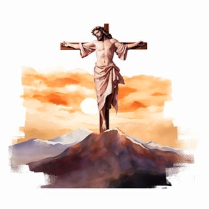 Jesus on Cross Clipart, High Quality Png Catholic Sublimation Religious ...