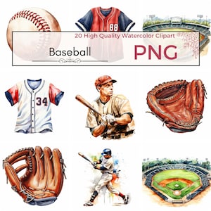 Baseball Clipart, hochwertige png, Base Ball Clip Art Sport png printables Grafiken, Aquarell Clipart, Kartenherstellung, Instant download