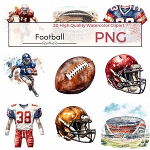 American Football Clipart, hochwertige png Sport Clipart nfl Stadion druckbare Sublimation Aquarell Clipart Card Making Instant download