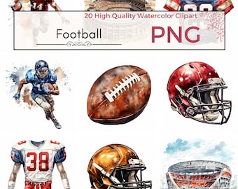 American Football Clipart, high quality png sports clipart nfl stadium printable sublimation Watercolor clipart Card making Instant download