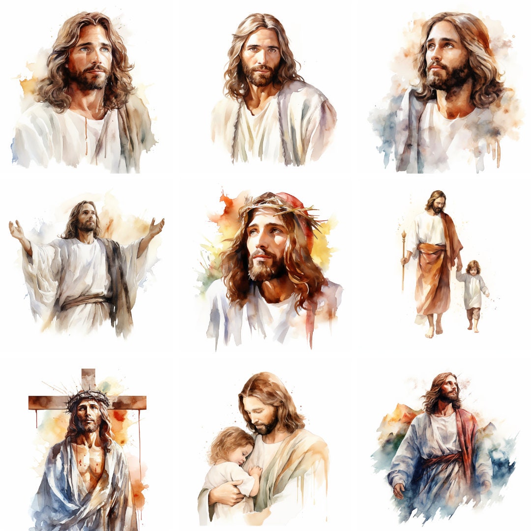 20 Watercolor Jesus Christ Clipart, High Quality Png, Religious ...