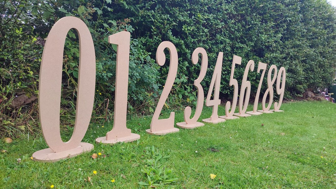 Full Set 09 Flat Freestanding Numbers 12mm MDF Etsy UK