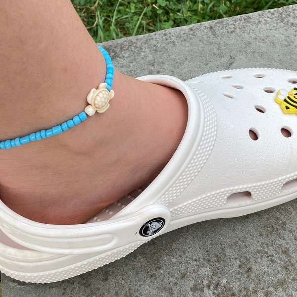 Handmade Beaded Sea Turtle Anklet