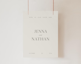AURAE Welcome Sign | Modern Minimalist Wedding Template (Digital Download)