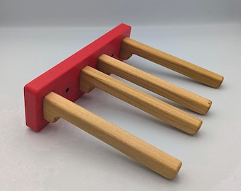 Soporte de pared para patines en línea hecho a mano / Soporte de madera e impresión 3D