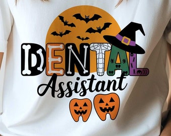 Dental Assistant Halloween Png Sublimation Design, Dentist Png, Nurse Png, Dental Life Png, Dental Assistant Png, Digital Download