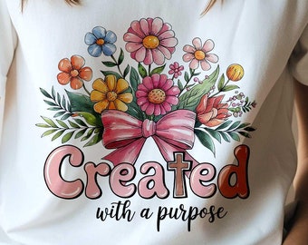 Erstellt mit Zweck PNG, Retro christliche Png, christliche Zitate png, erstellt mit einem Zweck Sublimation Design Digital Download