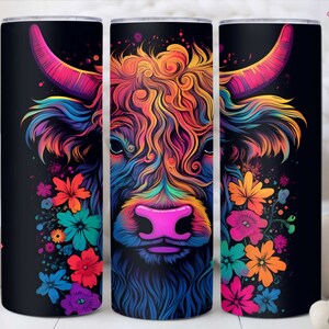Highland Cow Tumbler, Highland Cow Sublimation Design, Highland Cow Tumbler Design PNG Instant Digital Download, 20 oz Skinny Tumbler Wrap