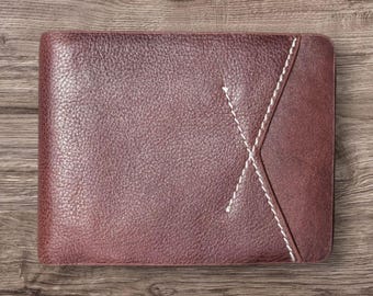 Leather Bifold Wallet, Classic Men's Wallet, Genuine Leather, Personalized Anniversary Gift