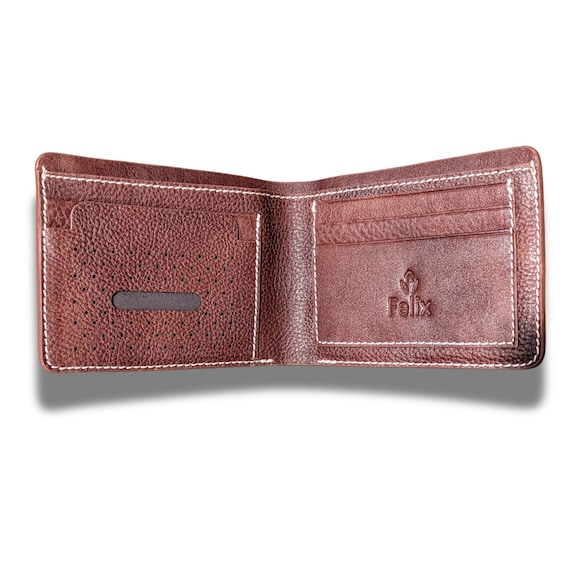 Leather Bifold Wallet, Classic Men's Wallet, Genuine Leather, Personalized Anniversary Gift
