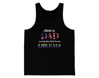 Just a Dad Saving His Kids from Liberals Conservative tank