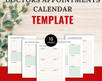 Doctors Appointments Calendar, Medical Planner, Medical Organizer, Digital Planner, Medical Planner template