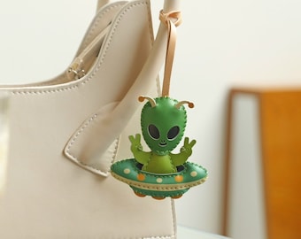 Alien Bag Charm, Unique Bag Charm, Cute Key Chain, Handmade Bag Charm, Keychain Gift, Purse Charm Keychain, Gift for Friends
