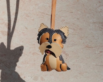 Yorkshire Terrier Bag Charm, Unique Microfiber Bag Charm, Cute Key Chain, Handmade Bag Charm, Keychain Gift, Animal Keychain, Dog Collection