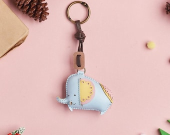 Elephant Bag Charm, Unique Microfiber Bag Charm, Cute Key Chain, Handmade Bag Charm, Keychain Gift, Animal Keychain