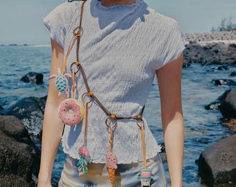 Ocean Animal Bag Charm Handmade from Vegan Leather – Turtle, Octopus, Seahorse... Purse Accessory