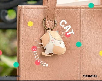Cat Collection Bag Charm, Microfiber Bag Charm, Cute Key Chain, Handmade Bag Charm, Keychain Gift, Animal Keychain, Cat Lovers, Gifting