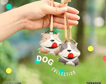 Pups Collection Bag Charm, Unique Microfiber Bag Charm, Cute Key Chain, Handmade Bag Charm, Keychain Gift, Animal Keychain, Dog Lovers