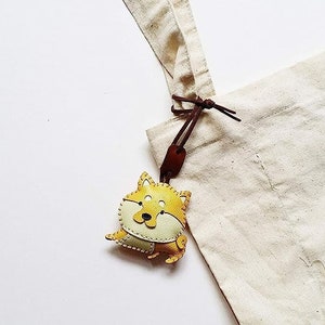 Shiba Inu Bag Charm, Unique Microfiber Bag Charm, Cute Key Chain, Handmade Bag Charm, Keychain Gift, Animal Keychain