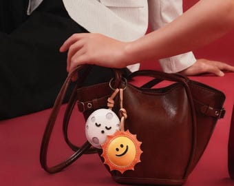 Handmade Microfiber Leather Bag Charm Keychain | Cute Key & Bag Accessory