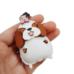 Shih Tzu  Bag Charm, Cute Key Chain, Handmade Microfiber Bag Charm, Keychain Gift, Animal Keychain, Kutie Dog Collection, Dog Lovers