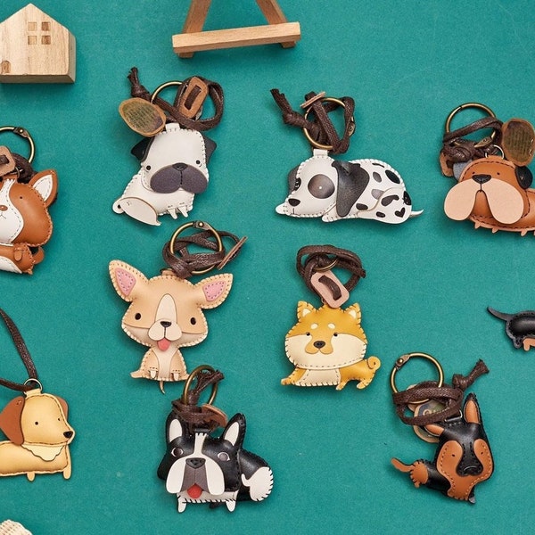 Tickpick Leather Bag Charm, Unique Bag Charm, Cute Key Chain, Handmade Bag Charm, Keychain Gift, Animal Keychain, Dog Lovers