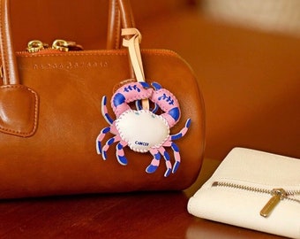 Zodiac Signs Bag Charm, Unique Bag Charm, Key Chain, Handmade Bag Charm, Keychain Gift, Handbag Charm, Unique Gift, Handcrafted Charm