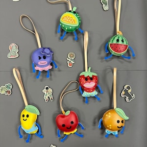 Fruits Bag Charm, Muskmelon Bag Charm, Unique Bag Charm, Microfiber Handbag Charm, Handmade Bag Charm, Keychain Gift, Gift for Her
