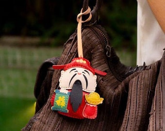 Gods of Fortune Vegan Leather Bag Charm: Hand-Painted Keychain