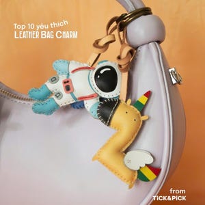 Cute Microfiber Bag Charm, Lovely Animal Keychain, Unique Accessories Gift, Bag Charm for Handbag