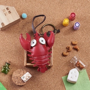 Crawfish Bag Charm, Unique Microfiber Bag Charm, Cute Key Chain, Handmade Bag Charm, Keychain Gift, Animal Keychain, Unique Small Gift