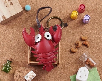 Crawfish Bag Charm, Unique Microfiber Bag Charm, Cute Key Chain, Handmade Bag Charm, Keychain Gift, Animal Keychain, Unique Small Gift