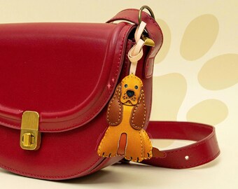 Handmade Vegan Leather Dog Bag Charm: Pet Lover Gift