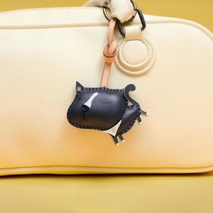 Tuxedo Cat, Bicolor Cat Bag Charm, Unique Microfiber Bag Charm, Cute Key Chain, Handmade Bag Charm, Keychain Gift, Animal Keychain image 9