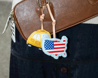 Cute Microfiber Leather Bag Charm – Handmade Keychain Accessory for Handbags, Totes & Keys