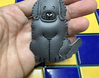 Newfoundland Dog Bag Charm: Vegan Leather Keychain, Dog Lover Gift, Dog Charm, Dog Mom Gift, Purse Charm, Bag Charm, Gift For Her
