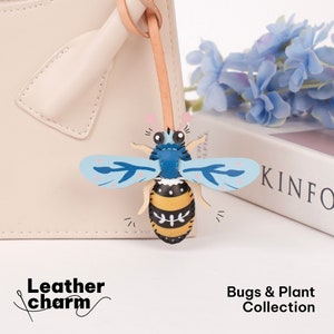 Bee-bee Leather Charm, Unique Leather Bag Charm, Handmade Bag Charm, Keychain Gift, Car Charm, Unique Keychain, Unique Small Gift