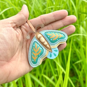 Butterfly Bag Charm, Unique Microfiber Bag Charm, Handmade Bag Charm, Keychain Gift, Unique Keychain, Unique Small Gift, Gift for Her