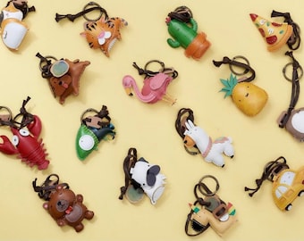 All About Our Leather Bag Charm, Unique Bag Charm, Cute Key Chain, Handmade Bag Charm, Keychain Gift, Animal Keychain, Dog Lovers, Gifting