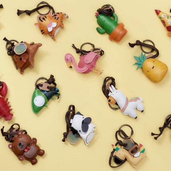 All About Our Leather Bag Charm, Unique Bag Charm, Cute Key Chain, Handmade Bag Charm, Keychain Gift, Animal Keychain, Dog Lovers, Gifting
