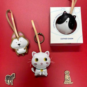 Cat Lover&#39;s Unique Bag Charm, Cute Key Chain, Handmade Bag Charm, Keychain Gift, Animal Keychain, Unique Small Gift