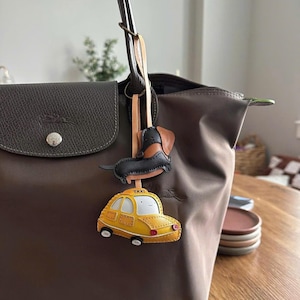 Unique Bag Charm, Microfiber Charm Car, Cute Key Chain, Handmade Bag Charm, Keychain Gift, Animal Keychain, Unique Gift for Friend