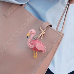 Tuxedo Cat, Bicolor Cat Bag Charm, Unique Microfiber Bag Charm, Cute Key Chain, Handmade Bag Charm, Keychain Gift, Animal Keychain Flamingo